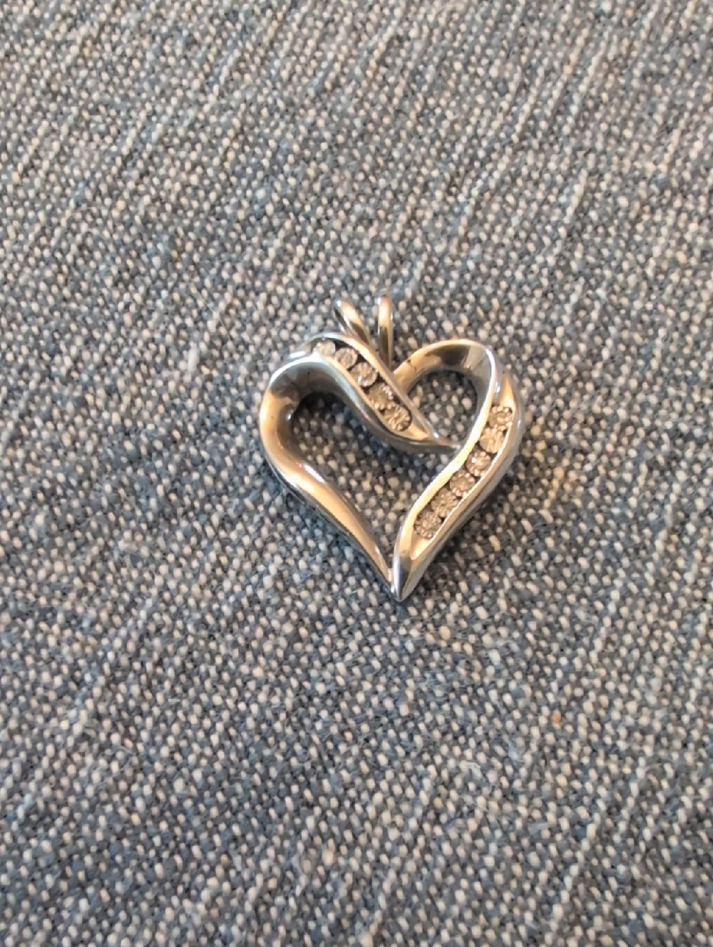 Silver Heart Pendant with Crystal Accents - Elegant Women’s Jewelry